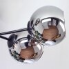 Koyoto ceiling light, globe light 59 cm chrome, Smoke-coloured, 6-light sources