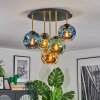 Ripoll ceiling light, globe light brass, black, 5-light sources