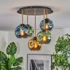 Ripoll ceiling light, globe light brass, black, 5-light sources
