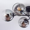Koyoto ceiling light, globe light 59 cm clear, Smoke-coloured, 6-light sources