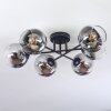 Koyoto ceiling light, globe light 59 cm clear, Smoke-coloured, 6-light sources