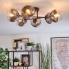 Koyoto ceiling light, globe light 59 cm clear, Smoke-coloured, 6-light sources