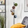 Koyoto globe light, floor lamp 32 cm blue, chrome, gold, green, coppery, Smoke-coloured, 5-light sources