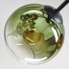 Koyoto ceiling light, globe light 59 cm blue, gold, green, clear, coppery, 6-light sources