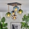 Gastor ceiling light, globe light gold, black, 5-light sources