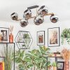 Koyoto ceiling light, globe light gold, black, 10-light sources