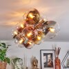 Koyoto ceiling light, globe light gold, black, 10-light sources