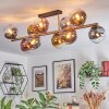 Koyoto ceiling light, globe light gold, black, 10-light sources