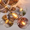 Koyoto ceiling light, globe light gold, black, 10-light sources