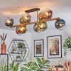 Koyoto ceiling light, globe light gold, black, 10-light sources