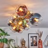 Koyoto ceiling light, globe light gold, black, 10-light sources