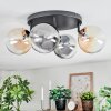 Chehalis ceiling light, globe light Amber, clear, Smoke-coloured, 4-light sources