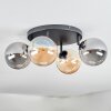 Chehalis ceiling light, globe light Amber, Smoke-coloured, 4-light sources