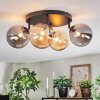 Chehalis ceiling light, globe light Amber, Smoke-coloured, 4-light sources