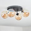 Chehalis ceiling light, globe light 30 cm Amber, 4-light sources