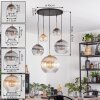 Koyoto hanging light, globe light, pendant light gold, black, 5-light sources
