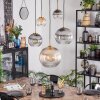 Koyoto hanging light, globe light, pendant light gold, black, 5-light sources
