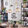 Koyoto hanging light, globe light, pendant light gold, black, 5-light sources