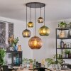 Koyoto hanging light, globe light, pendant light gold, black, 5-light sources