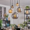 Ripoll hanging light, globe light, pendant light Amber, Smoke-coloured, 5-light sources