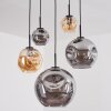 Ripoll hanging light, globe light, pendant light Amber, Smoke-coloured, 5-light sources