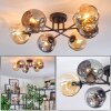 Ripoll ceiling light, globe light Amber, Smoke-coloured, 6-light sources