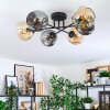Ripoll ceiling light, globe light Amber, Smoke-coloured, 6-light sources