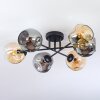 Ripoll ceiling light, globe light Amber, Smoke-coloured, 6-light sources