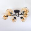 Ripoll ceiling light, globe light Amber, clear, 6-light sources