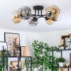 Ripoll ceiling light, globe light Amber, clear, Smoke-coloured, 6-light sources