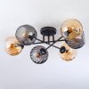 Koyoto ceiling light, globe light 59 cm Amber, Smoke-coloured, 6-light sources