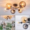 Koyoto ceiling light, globe light 59 cm Amber, clear, Smoke-coloured, 6-light sources