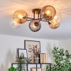 Koyoto ceiling light, globe light 59 cm Amber, clear, Smoke-coloured, 6-light sources