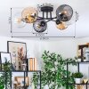 Koyoto ceiling light, globe light 59 cm Amber, clear, Smoke-coloured, 6-light sources