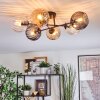 Koyoto ceiling light, globe light 59 cm Amber, clear, Smoke-coloured, 6-light sources