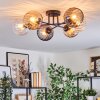 Koyoto ceiling light, globe light 59 cm Amber, clear, Smoke-coloured, 6-light sources