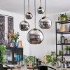Koyoto hanging light, globe light, pendant light gold, black, 5-light sources