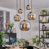 Koyoto hanging light, globe light, pendant light gold, black, 5-light sources
