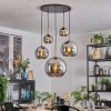 Koyoto hanging light, globe light, pendant light gold, black, 5-light sources