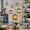 Koyoto hanging light, globe light, pendant light gold, black, 5-light sources