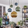 Koyoto hanging light, globe light, pendant light gold, black, 5-light sources
