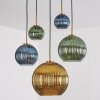 Koyoto hanging light, globe light, pendant light gold, black, 5-light sources