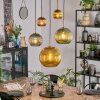 Koyoto hanging light, globe light, pendant light gold, black, 5-light sources