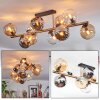 Koyoto ceiling light, globe light gold, black, 10-light sources