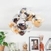 Koyoto ceiling light, globe light gold, black, 10-light sources