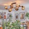 Koyoto ceiling light, globe light gold, black, 10-light sources