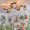 Koyoto ceiling light, globe light gold, black, 10-light sources