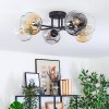 Ripoll ceiling light, globe light Amber, clear, Smoke-coloured, 6-light sources