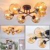 Ripoll ceiling light, globe light Amber, 6-light sources