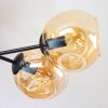 Ripoll ceiling light, globe light Amber, 6-light sources